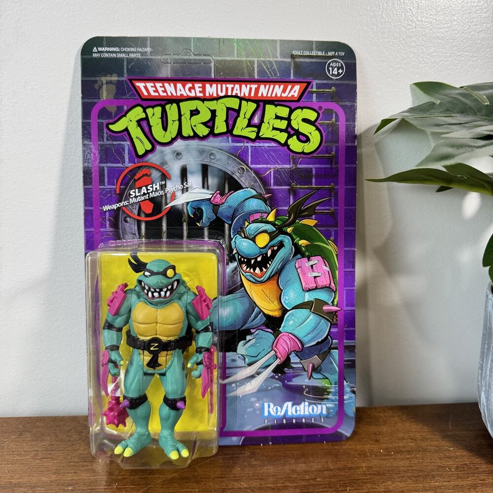Super7 ReAction Teenage Mutant Ninja Turtles Slash Action Figure TMNT Carded NEW